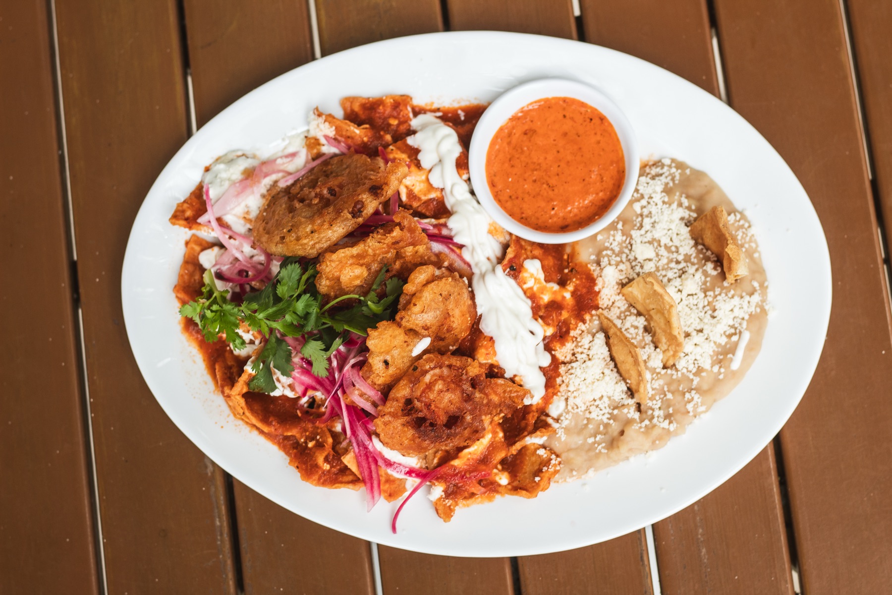 Chilaquiles plate